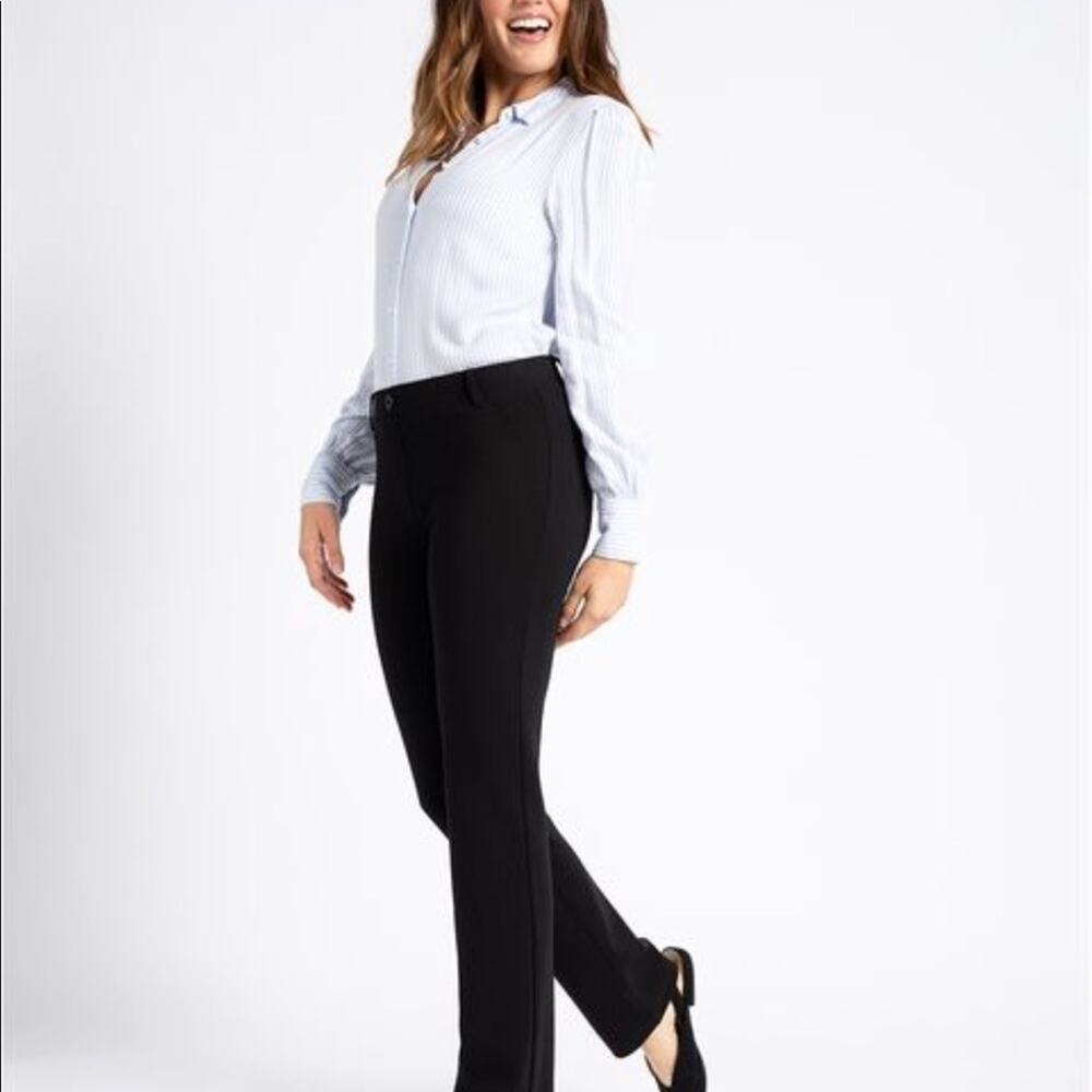 Betabrand Classic Black Ponte Faux Pocket Dress Pant Yoga Pants Size Large